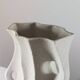 Vintage organic biscuit porcelain vase from the mid-century by Sgrafo Modern.