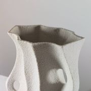Vintage organic biscuit porcelain vase from the mid-century by Sgrafo Modern.