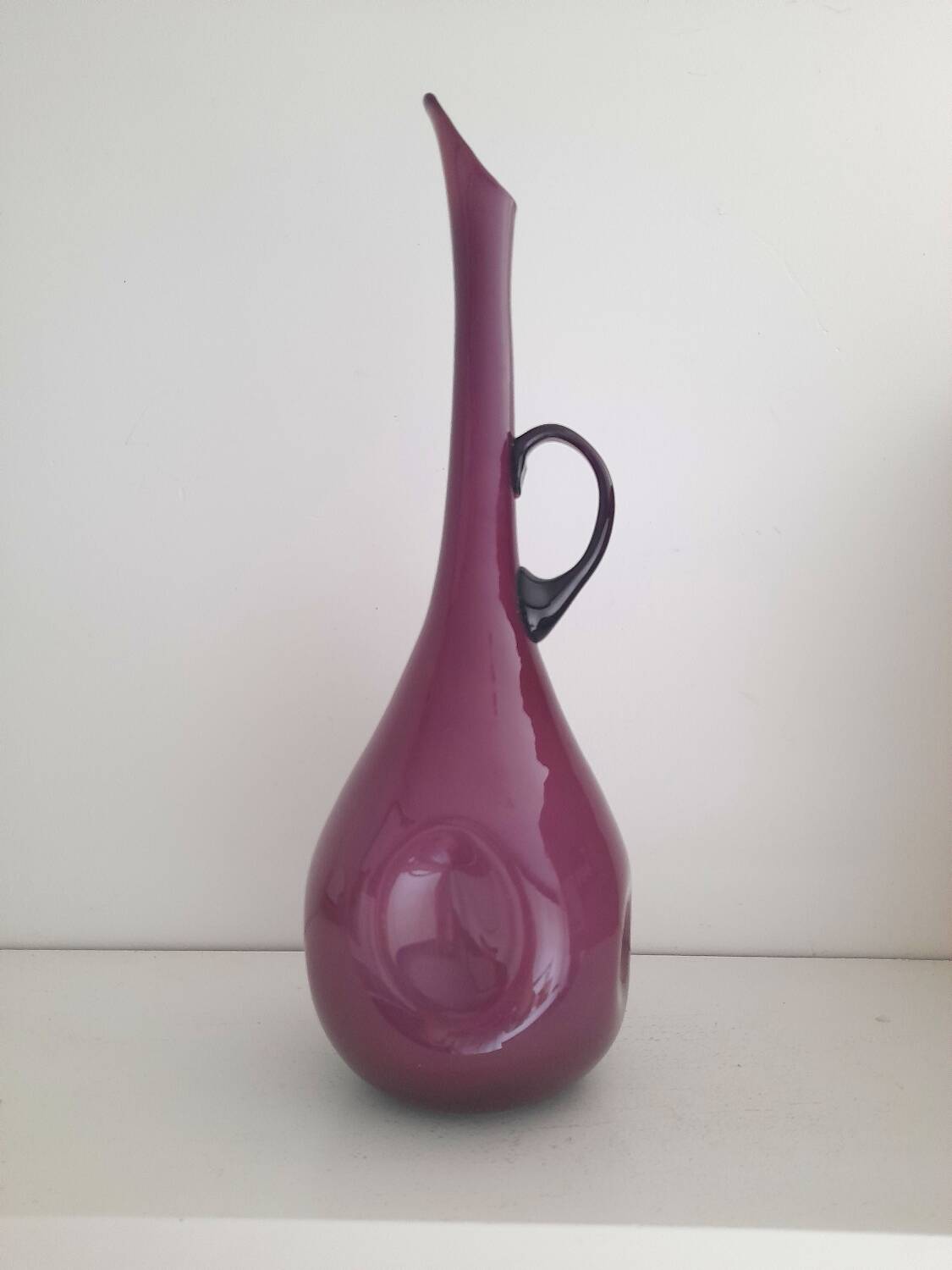 Purple opaline carafe or vase