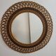 Woven rattan mirror, sunburst, vintage flower