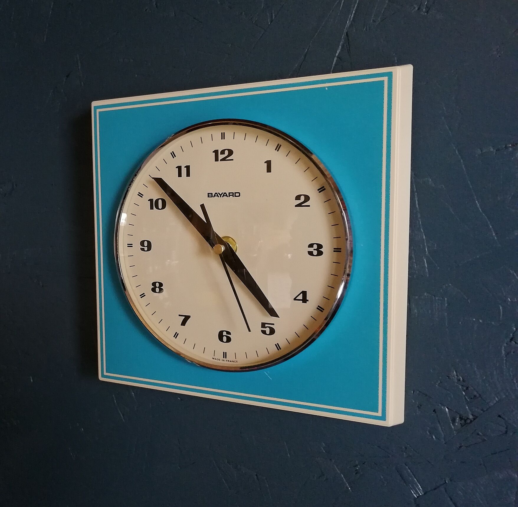Horloge vintage pendule murale "Bayard Bleue"