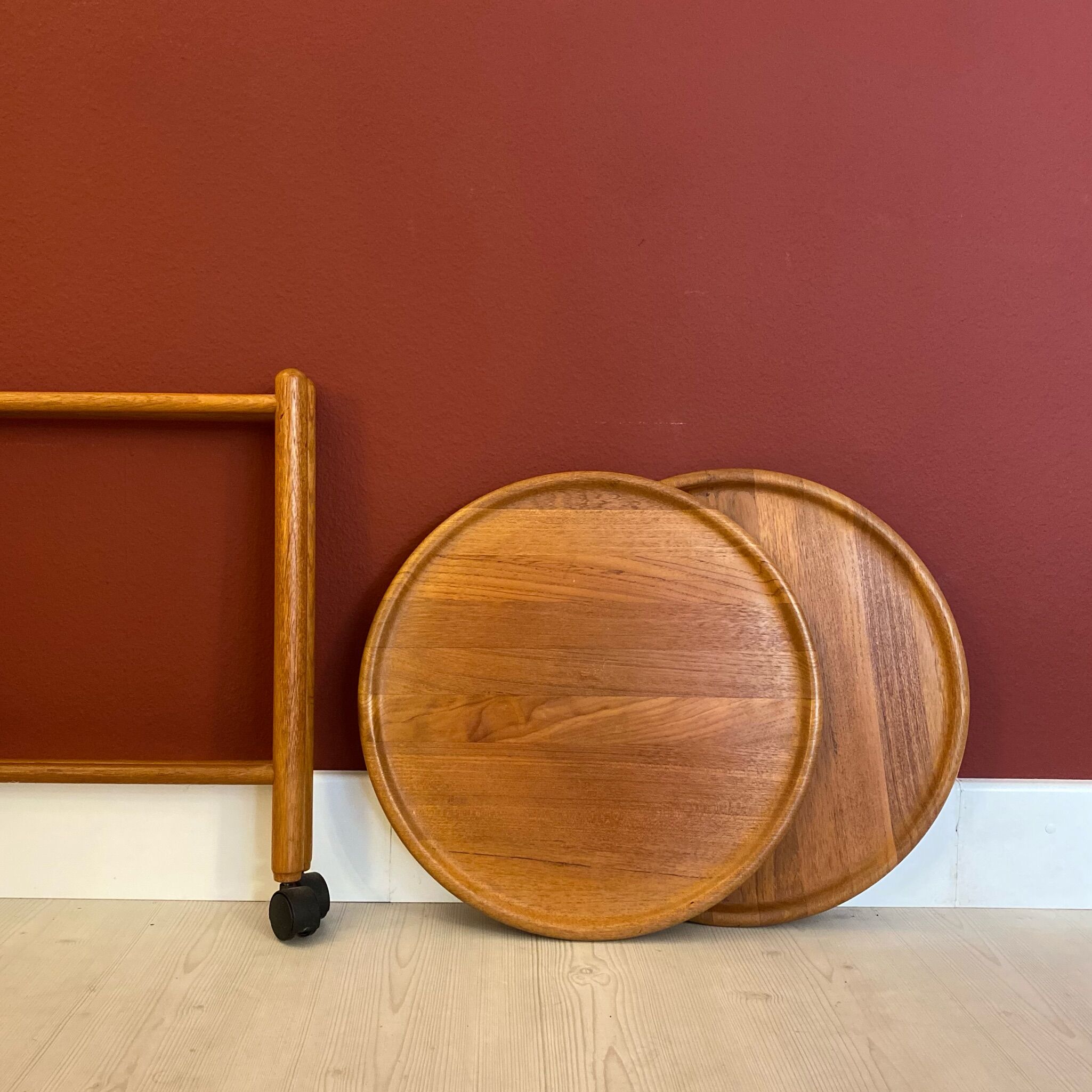 Danish midcentury foldable service trolley 60s