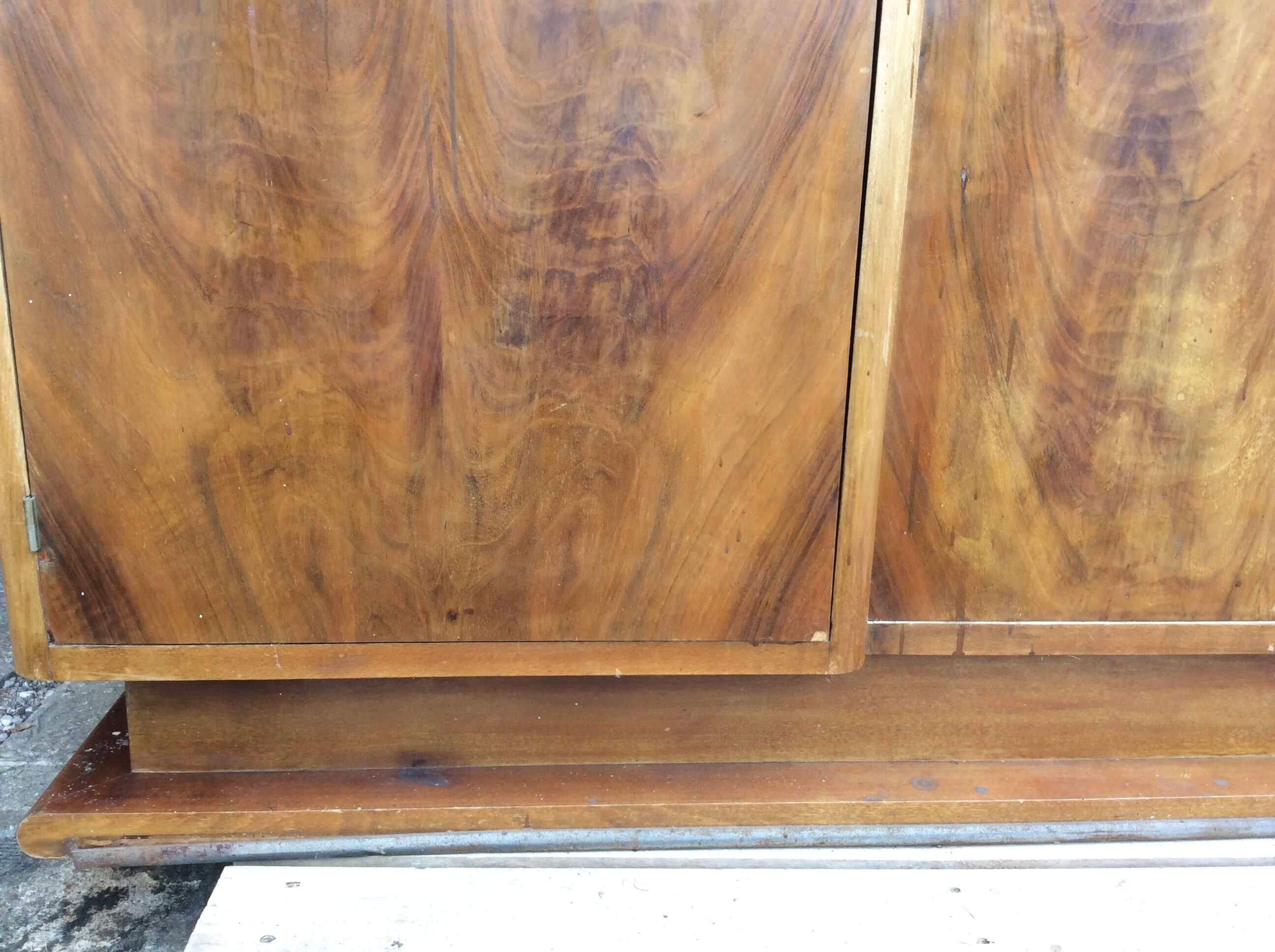 Period ART DECO 1925 Walnut wardrobe and magnifying glass d orme