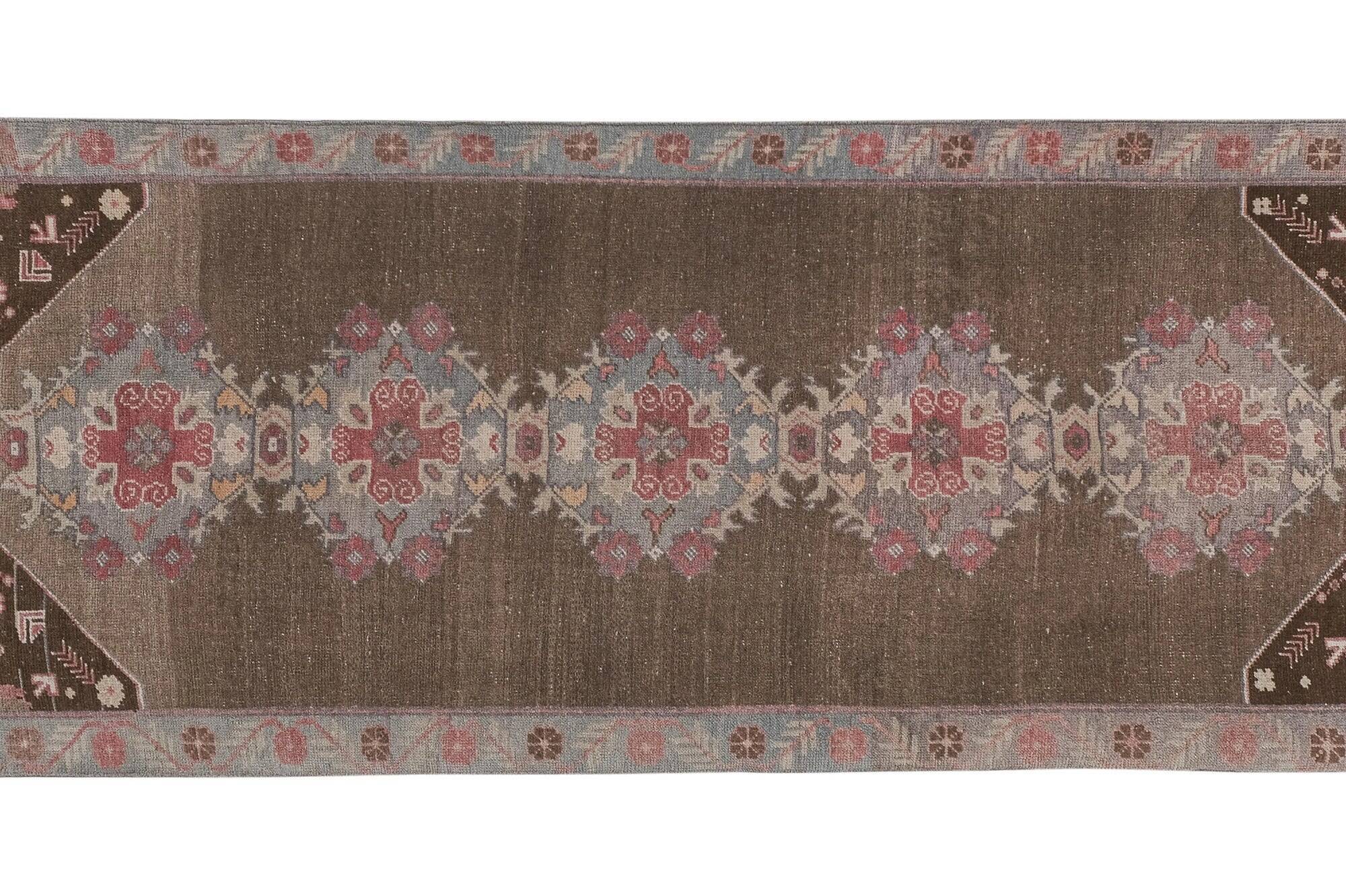 Vintage Turkish hallway rug 112x273 cm
