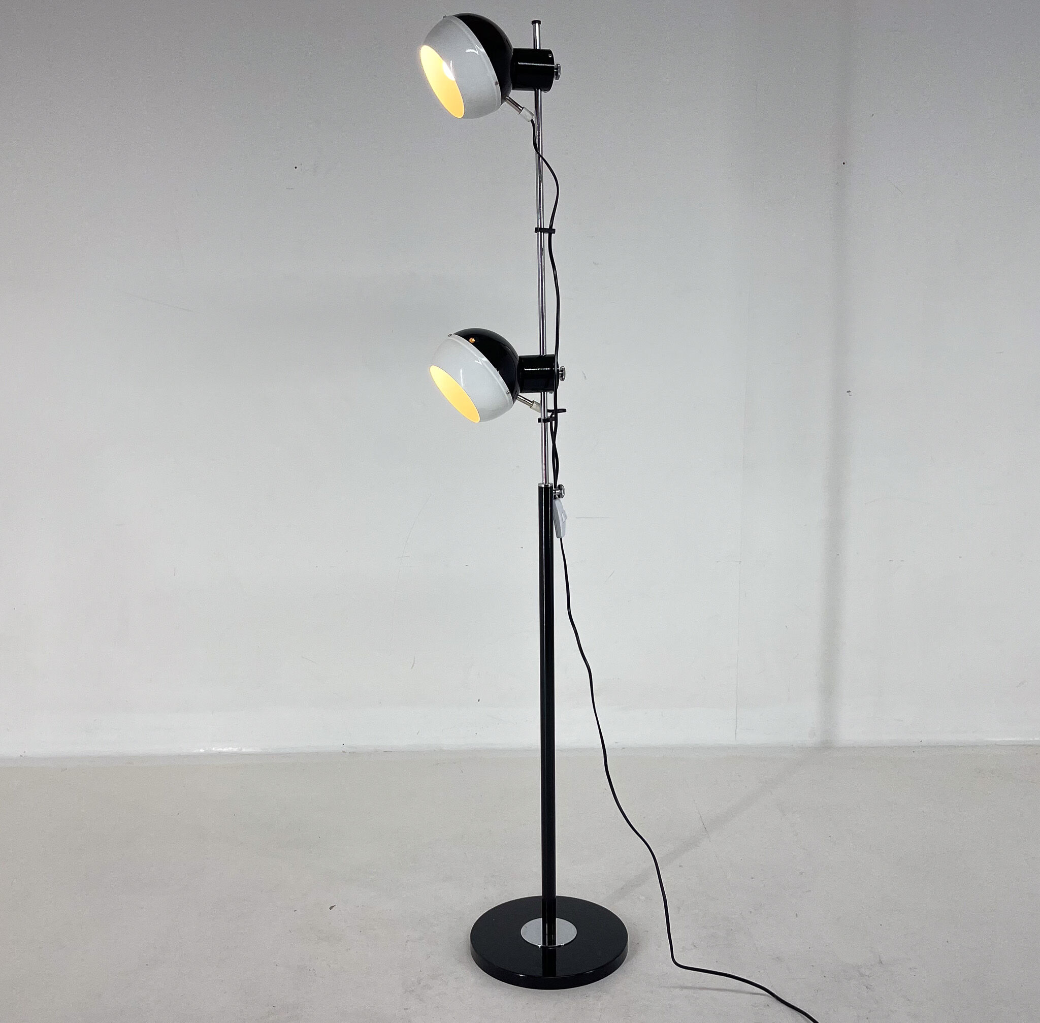 Adjustable Magnetic Floor Lamp, Restored, Czechoslovakia
