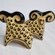 Two stylized rams in glazed ceramic, vintage, Kasakhstan