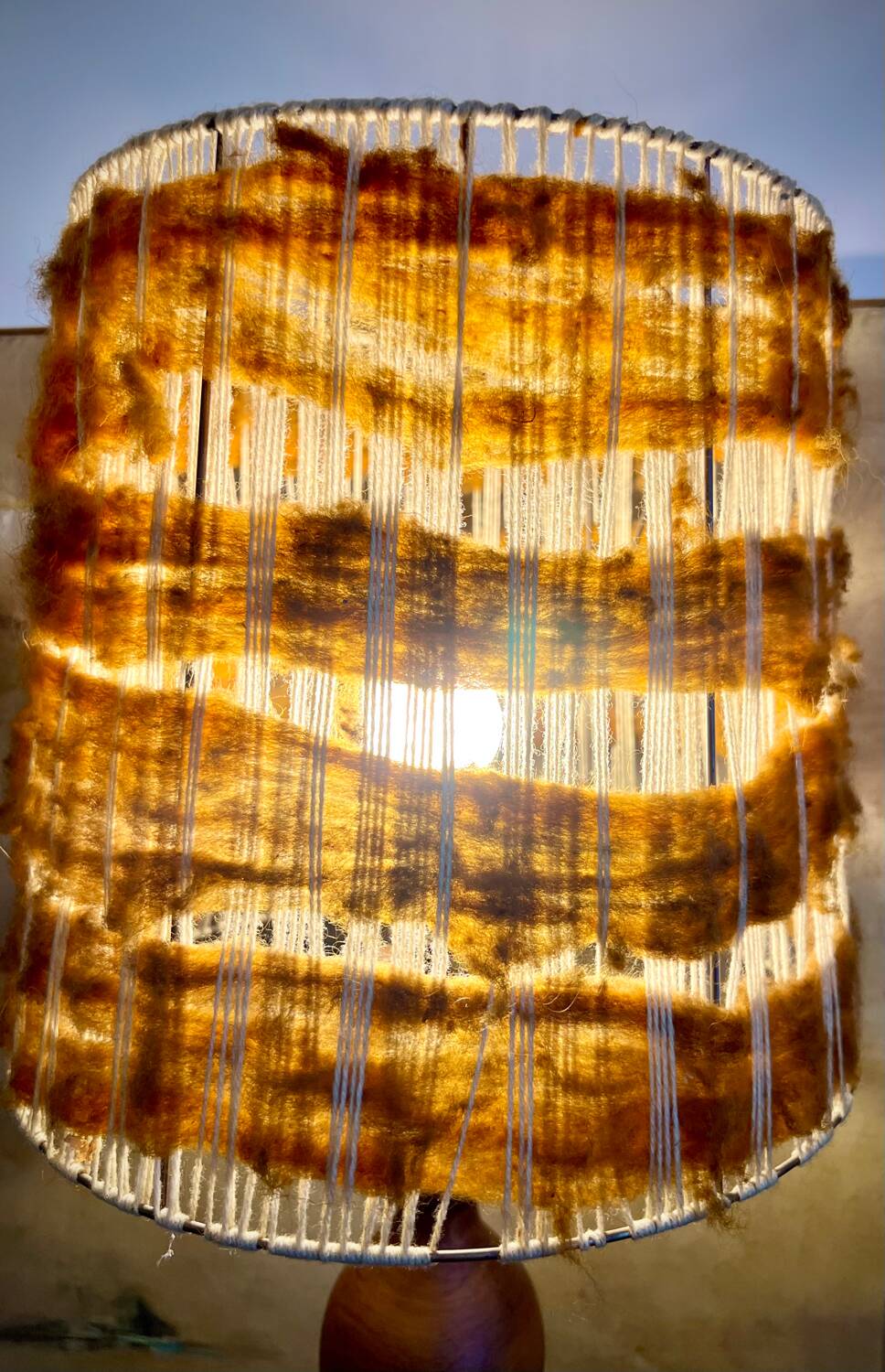 Vintage / bohemian chic wooden lamp