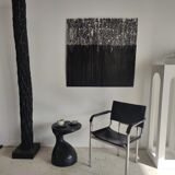 Sofa end in solid wood monoxyl organic shape black color