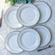 6 vintage white and gold porcelain dinner plates Kahla Gbr