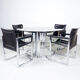 Milo Baughman chrome and smoked glass dinner table, 1970's
