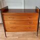3-drawer chest of drawers in mahogany, black metal and gilded brass 1950 Vintage.