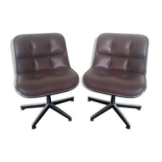 Paire de chaises de bureau Charles Pollock pour Knoll international
