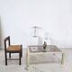 Vintage coffee table 1970s brushed metal smoked glass