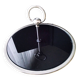 Cheese tray on shower stand in stainless steel and black tinted glass