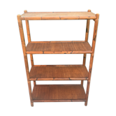 Vintage rattan and bamboo shelf