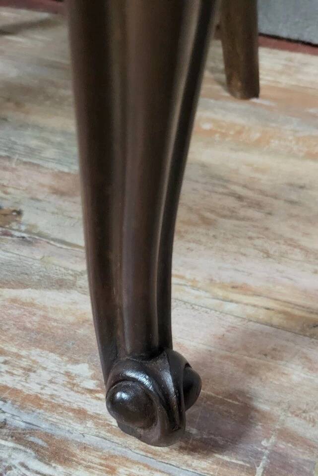 Louis XV style curved desk chair in carved mahogany circa 1850