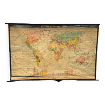 Karl Wenschow German 1950’s Very Large Canvas Map