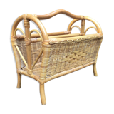 Old rattan magazine rack