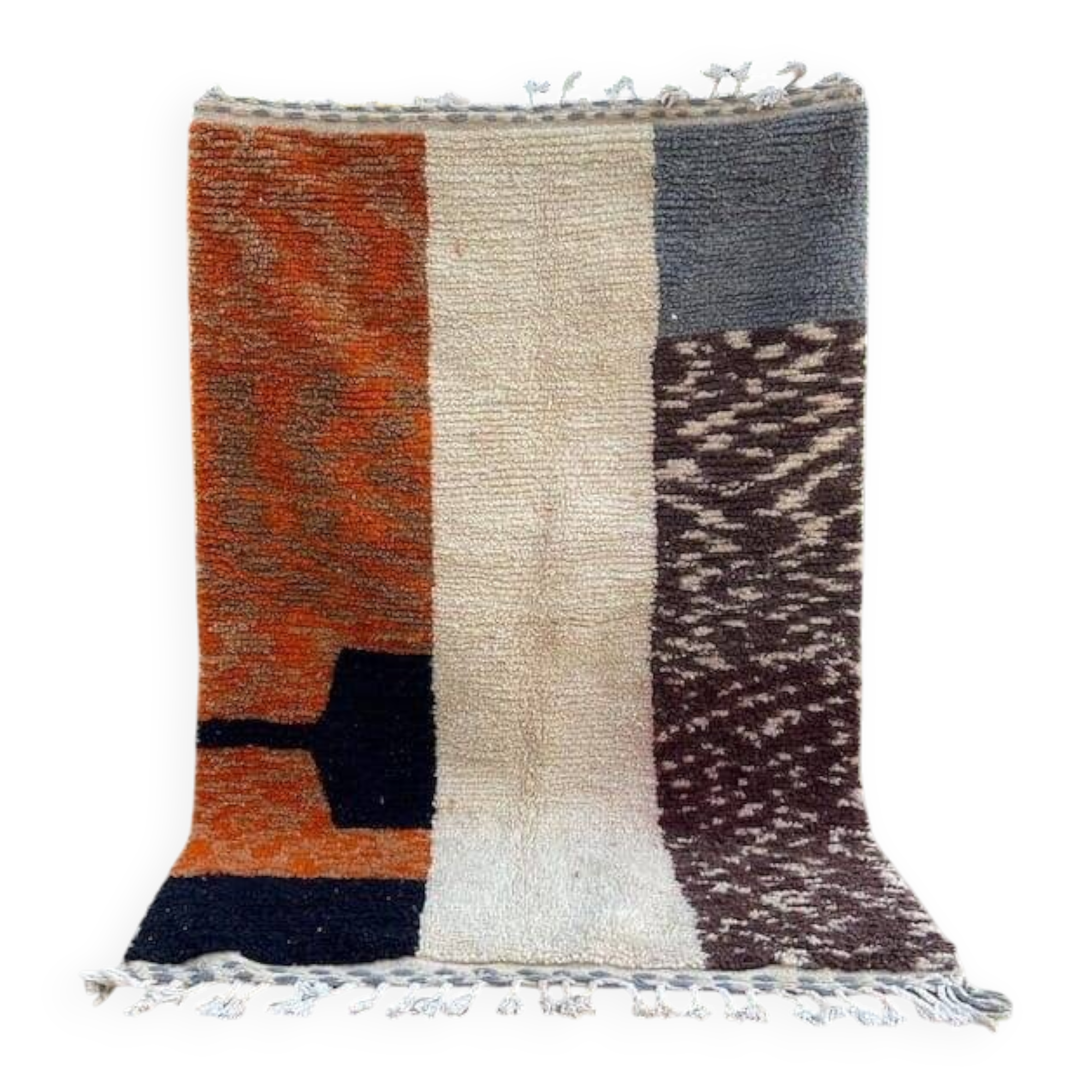 Handmade wool rug in colourful patterns, size 150x250 cm.