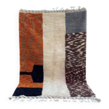 Handmade wool rug in colourful patterns, size 150x250 cm.