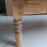 Raw wood coffee table in a country style