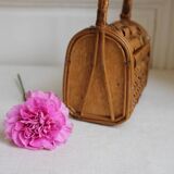 Wooden and wicker basket