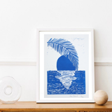 Linocut sunset