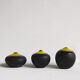 Trio of black and yellow miniature ceramics Antonio Lampecco