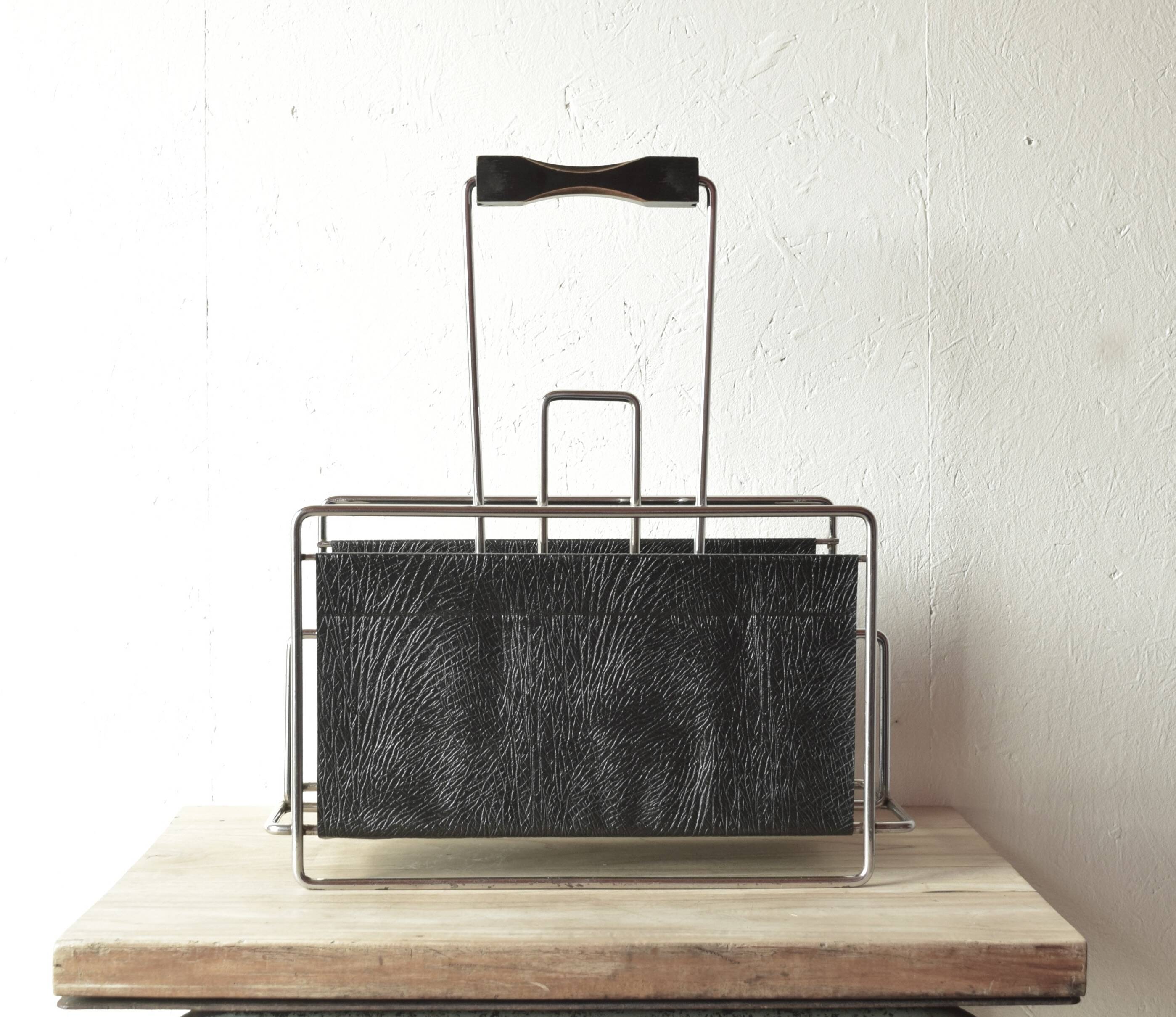 Vintage Scandinavian magazine rack in modernist style - 1960s