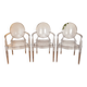 3 fauteuils style Kartell Louis Ghost transparents – Philippe Starck