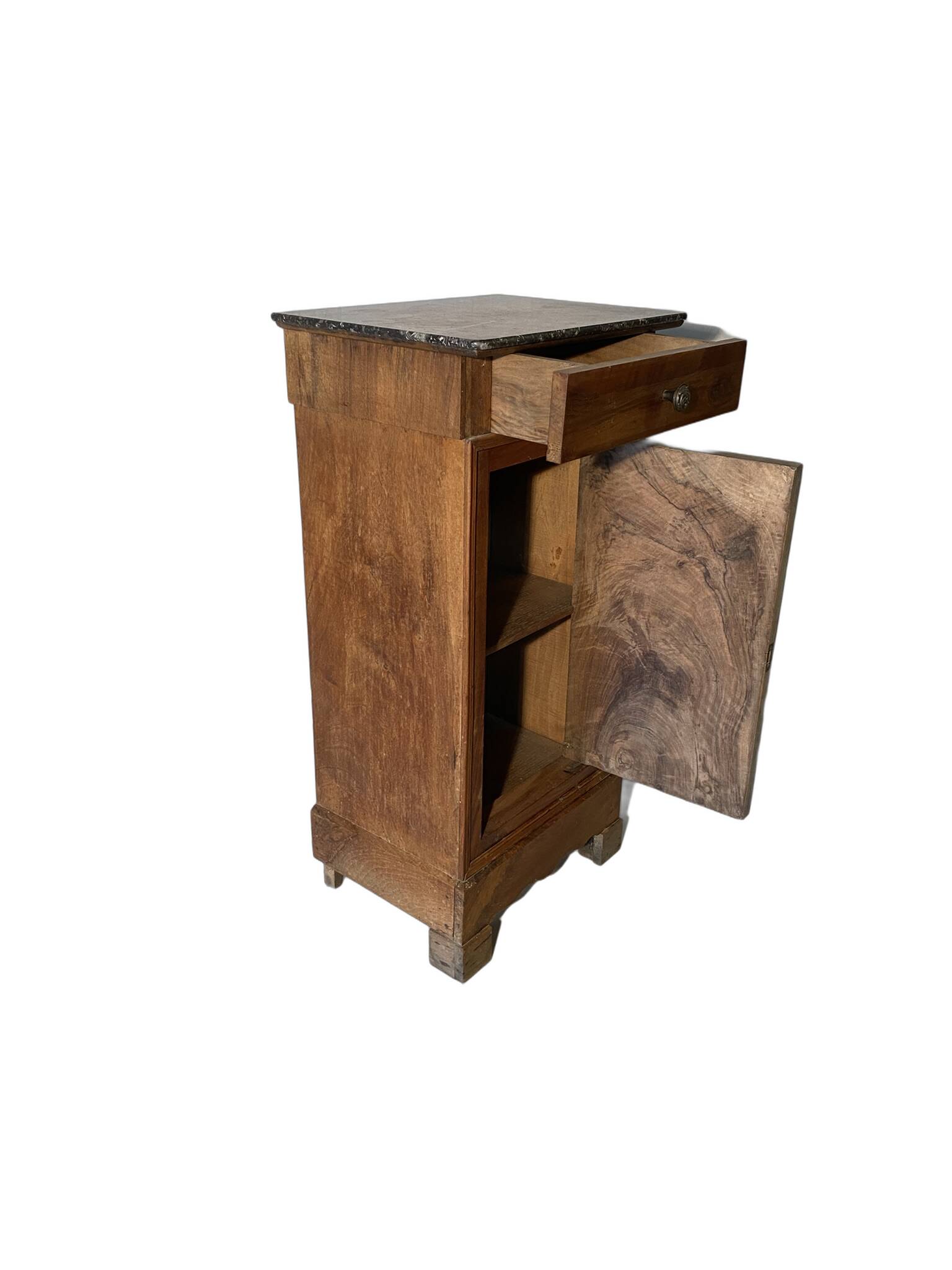 Vintage bedside table with marble top