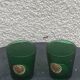 Set of 2 whisky glasses, aperitif, dubonnet, green glass, gold medalist in front, collector