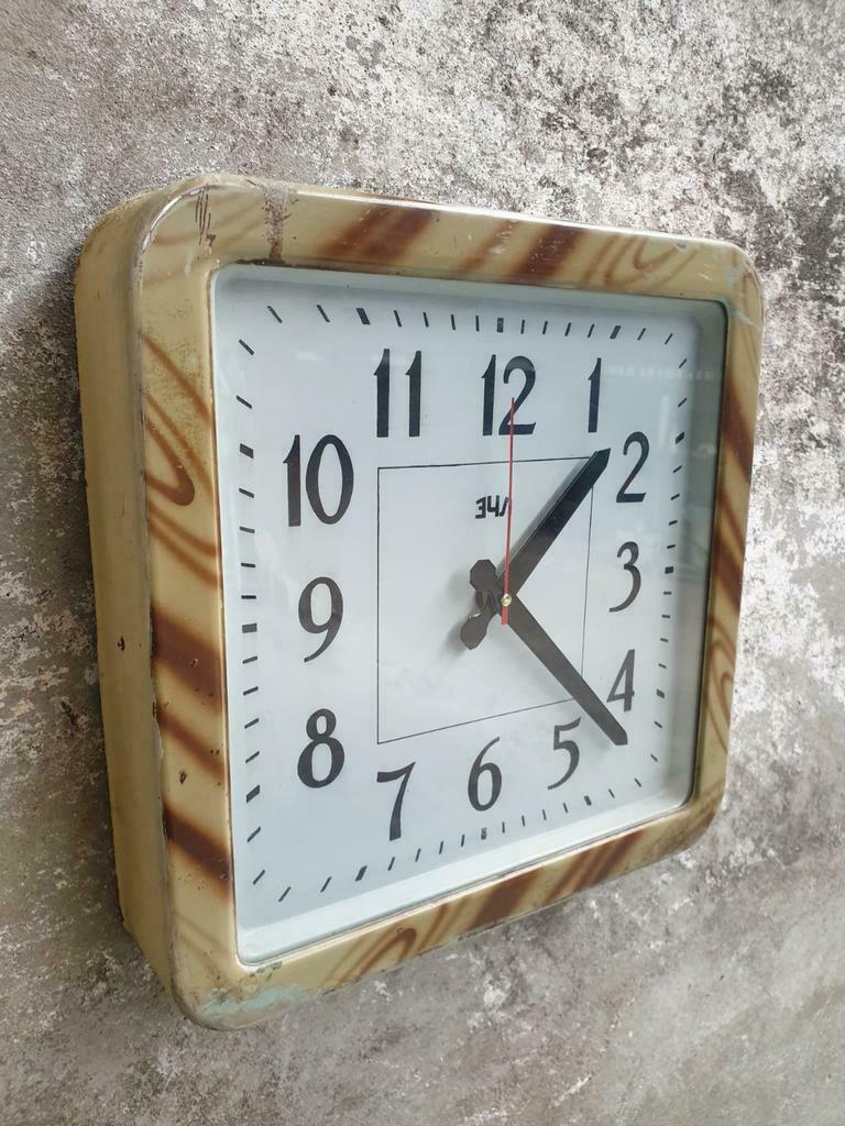 Old factory clock brown wall clock