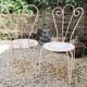 Paire de chaises de jardin Années 40-50 en métal blanc