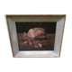Peinture "gallinacé et ses petits"