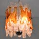 Murano Chandelier Amber and Clear Lava Mazzega Italian Mid Century 60s