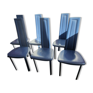 6 chaises cuir de David Lange,