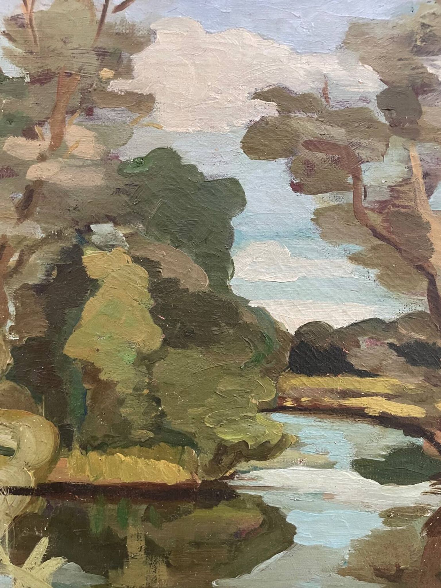 Paysage de sous bois signé Duval XXe