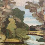 Undergrowth landscape signed Duval XXe