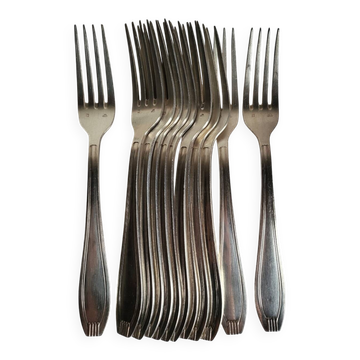 12 silver-plated table forks Manufrance