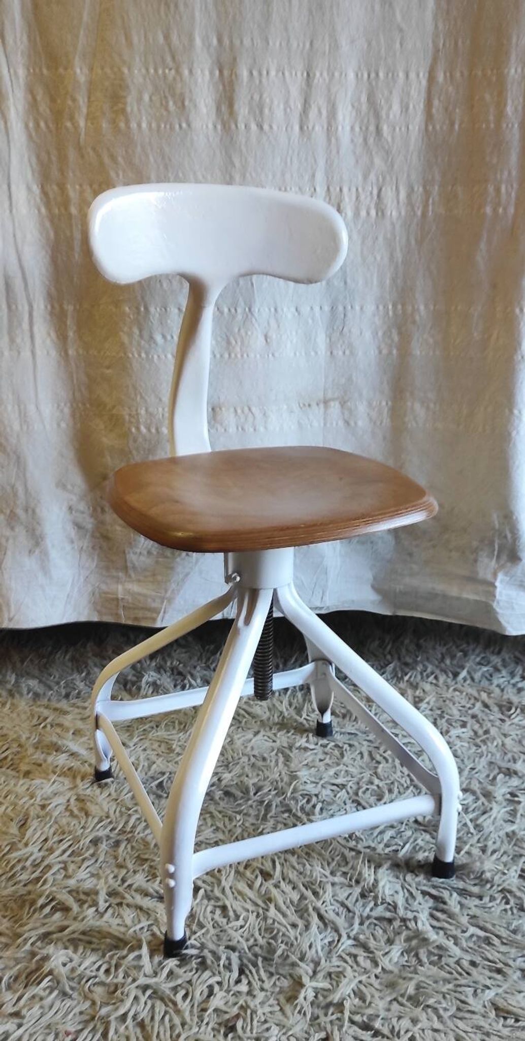 Workshop chair by Nicolle in metal and wood - 1960s