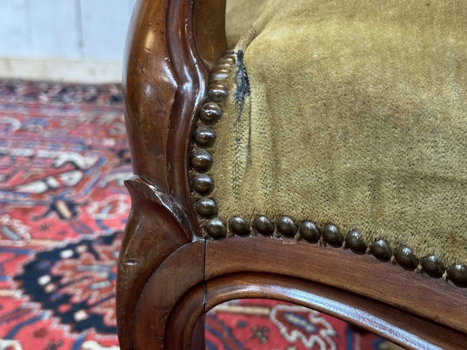 Paire de fauteuils Napoléon III XIXème en acajou