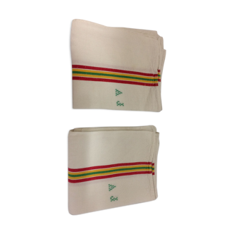 Pair of old AJ monogram towels