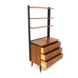 Commode-bibliothèque en teck, Suède, 1950