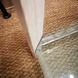 Italian travertine, perspex and glass coffee table, circa 1970