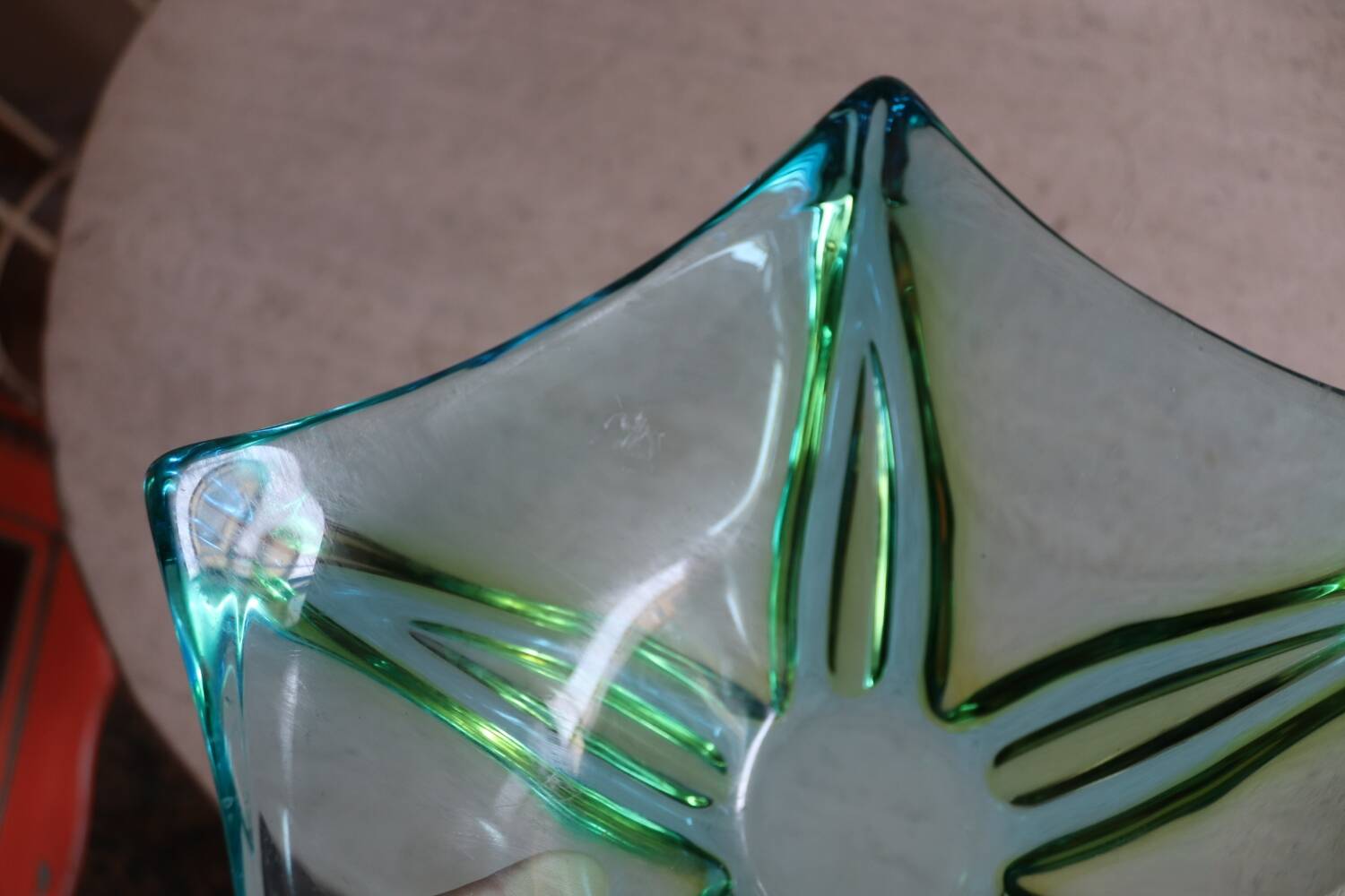 Sommerso murano glass pocket empty cup