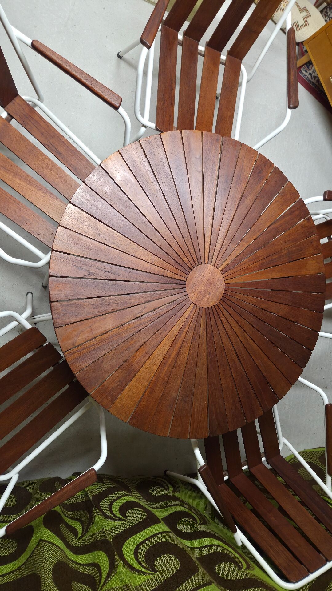 Salon de jardin vintage scandinave Daneline Teck Danemark 1960"