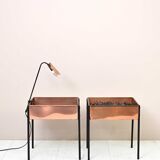 Copper planters with lamp