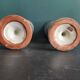 Set of 2 large ceramic glasses in blue and silver