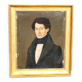 19th Century Antique Oil on Canvas Portrait of a Young Man Painting